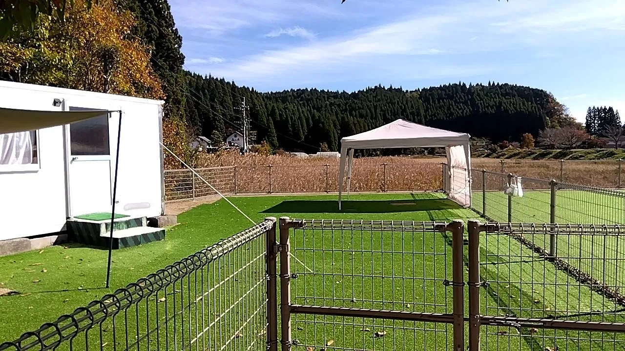 特別サイトにタープを貼りました